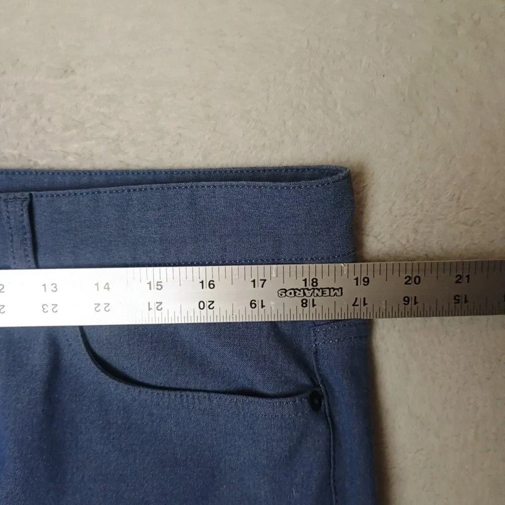 Hugo Boss Pants Men 35x32 Blue Delaware Slim Fit Microfiber Stretch Tapered Work